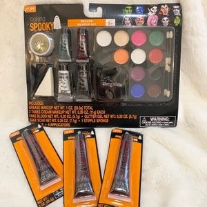 Large Halloween Makeup Kit & Fake Blood, New!